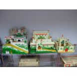 Three 2nd Half XX Century Toy Forts by 'Gee Bee' Toys of Hull, England, three different sizes upto