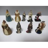 Eight Mid XX Century Richard Courtenay Lead Figures, including Elizabeth I (2), Henry VIII three