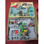 An Original Timpo Black Barons Castle with Plastic Figures, some signs of wear to figures, castle