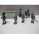 Seven Timpo Mid XX Century Lead Quentin Durward Series Figures, including one boxed, plus one