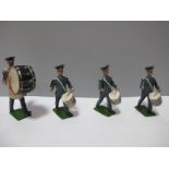 Four Mid XX Century Britains Lead R.A.F Bandsmen, comprising of Base Drummer and three Boy Side