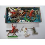 A Quantity of Plastic Arab Figures by Lone Star, Charbens and Other, playworn.