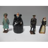 Converted Lead Britains Figures, consisting of the king and queen mother, a repainted Vertunni