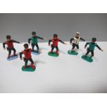 Six Timpo Plastic Figures, Captain Scarlett (3), Captain Green (2), Captain White (1), good to
