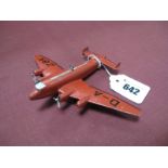 A Pre-War Dinky Aircraft No. 62y High Speed Monoplane, D-A ZBK, finished in red/maroon, missing