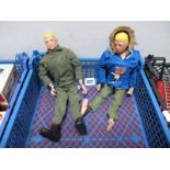 Two Original Painted Head (Blonde) Action Man Figures, no dog tags. Some signs of wear including