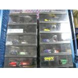 Twelve Cased 1:43rd Scale Highly Detailed Formula One Cars by Onyx, all different 1996 Racing