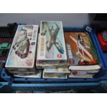 Ten Boxed Airfix Plastic Model Aircraft Kits, all 1:72nd Scale #02039-4 Saab Draken, #03021-6 SA.330