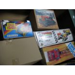 Five Boxed Modern Tin Plate Toys, Including Kovap Czech clockwork tractor and trailer, (no key),