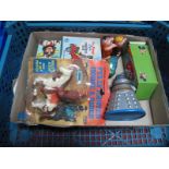 Assorted 1960's Plastic Toys, including rare Hong Kong plastic Dalek money box, Flintstone