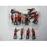 Seventeen Mid XX Century Line Infantry Lead Figures, including Standard Bearers Officers with