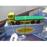 A Dinky 'Neverwazza' - Leyland Octopus, in yellow and green with flatbed, repainted in