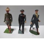 Three Mid XX Century Britains Lead Civilian Figures, ARP Warden, Golfer, Scoutmaster, sings of