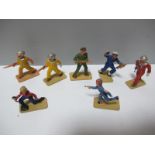 A 1950's Kentoys Plastic Dan Dare Figure Set, (seven pieces), good.