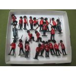 Twenty-Three Mid XX Century Britains Guardsmen Lead Figures, including Standard Bearer, Officers