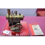 A Mamod Live Steam Model SE2 Steam Engine,early flat base, model has been steamed, no burner,