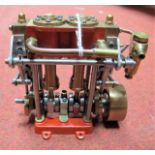 A Live Steam Model of a Twin Cylinder Compound Marine Engine, similar to the Stuart models.