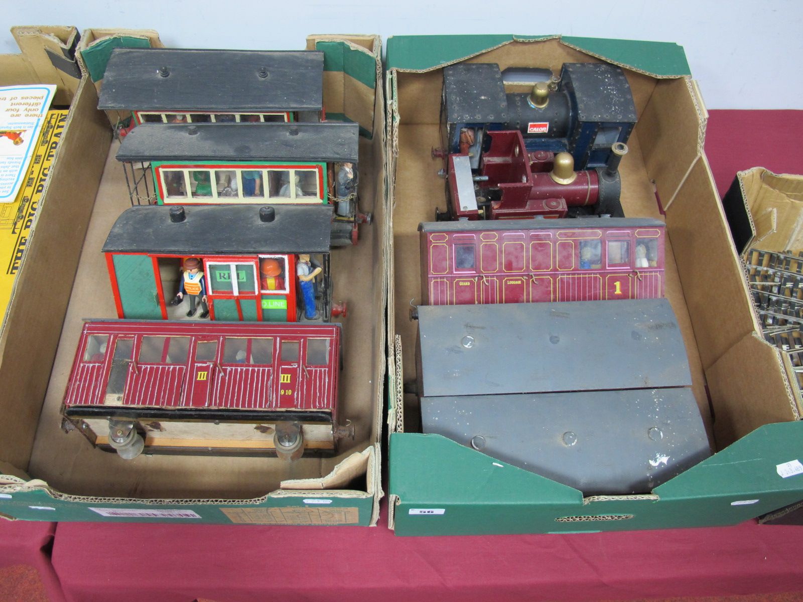 Two Handbuilt 'G' Gauge/Narrow Gauge Outline Steam Locomotives and Passenger Coaches, motor driven