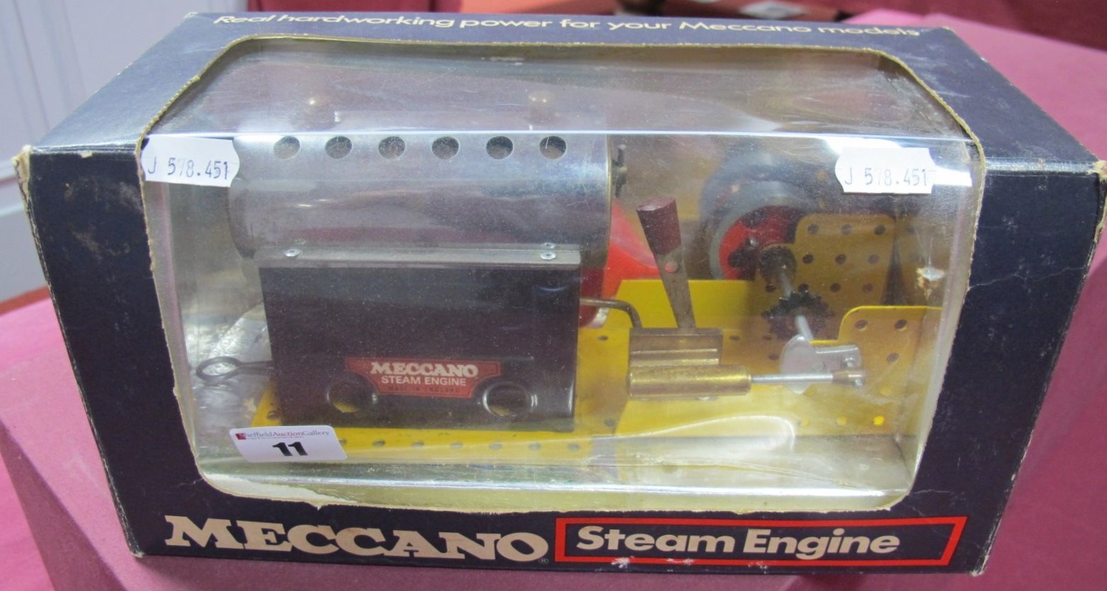 A Window Boxed Meccano Circa 1970's Steam Engine, with reverse 'Power Drive Series', fitted to drive