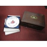 Waterlow and Sons of London XIX Century Ribbed Leather Bound Stationery Box, with brass carry
