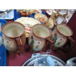 A Set of Three 1930's Royal Doulton Pottery Tankards, moulded and painted with Crombie style golfers