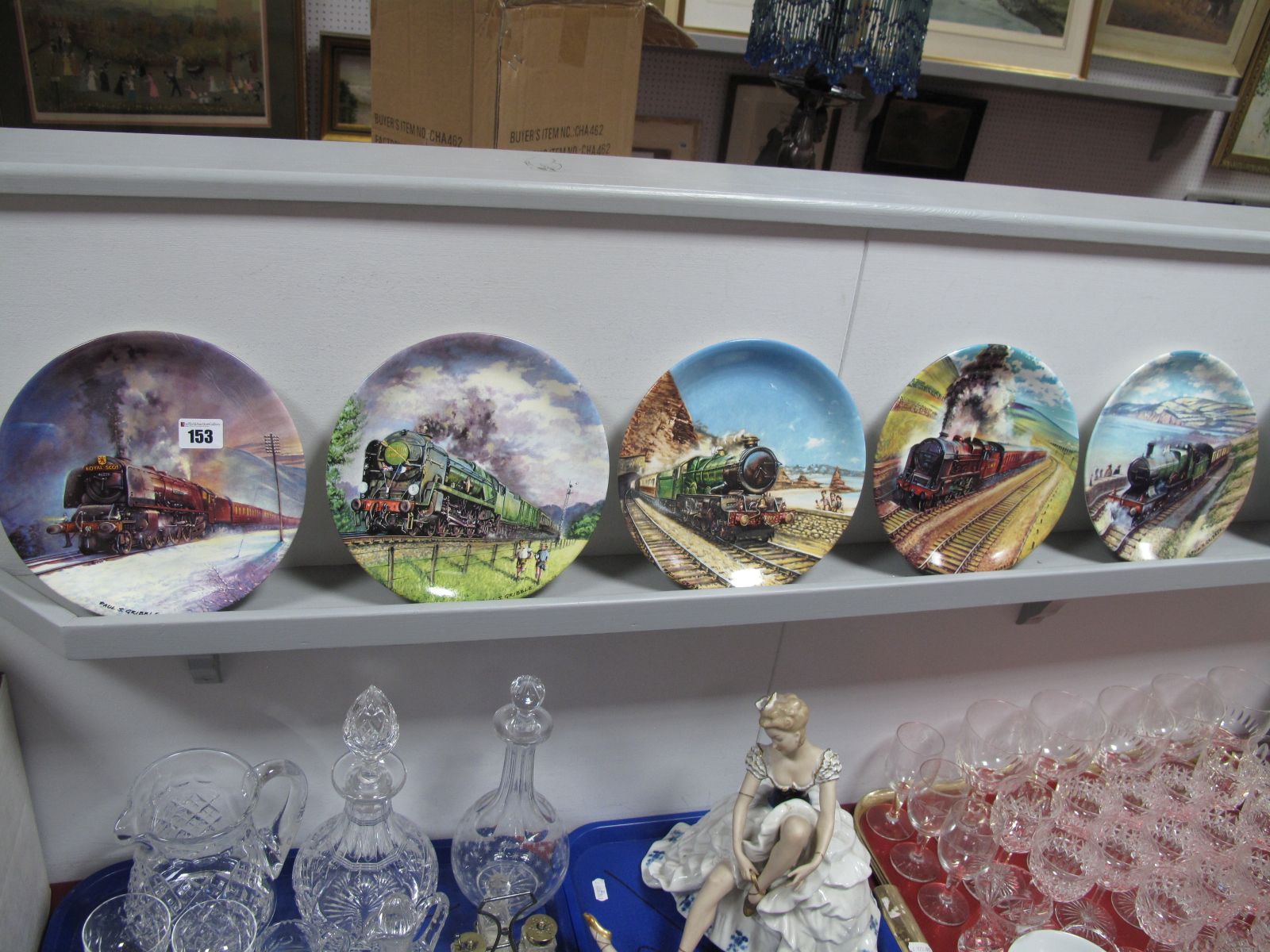 Eight Davenport Pottery 'The Great Steam Trains' Collector's Plates (1-8), all boxed with