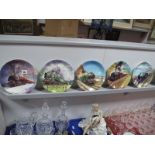 Eight Davenport Pottery 'The Great Steam Trains' Collector's Plates (1-8), all boxed with