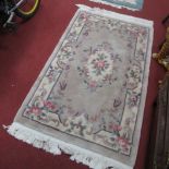 M5 Indian Style Wool Carpet, grey border, floral decoration, 244 x 300cm, together with a wool