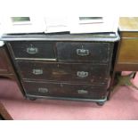 A XIX Century Painted Pine Chest of Drawers, top with a moulded edge, two small drawers, two long