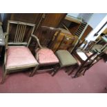 A Regency Elm Bar Back Dining Chair, a George III oak dining chair, two Edwardian dining chairs