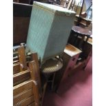 A Lloyd Loom Gilt Basket Work Table, and linen box. (2)