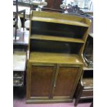 Early XX Century Walnut Cabinet Top, with 3/4 gallery top, two shelves, panelled doors, internally