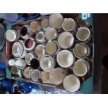 Devon Motto Ware Pottery, including jugs, bowls:- One Box