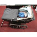 Marmet Mid XX Century Coach Built Child's Pram, together with a ladies feather hat.