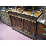 A XIX Century Mahogany Chiffonier, with shaped 'C' scroll back, gadrooned frieze drawer above twin