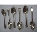 A Set of Six Hallmarked Silver Old English Pattern Teaspoons, possibly William Bateman, London