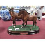 Royal Doulton 'Spirit of Love' Equestrian Figure Group, on oval base.