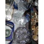 Six Babycham Glasses, on beaded tray, six polka dot sundaes, duck paperweight, ashtray, etc.