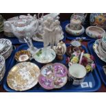 An Aynsley Butterfly Bowl, Adderley posy, Derby saucer, other ceramics:- One Tray