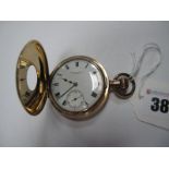 Riddels Limited Belfast; A Gold Plated Cased Half Hunter Pocketwatch, the signed dial with black