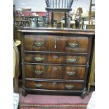 A XIX Century Mahogany Biedermeier Secretaire Chest, the top with moulded edge, fall front drawer