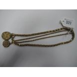 A XIX Century Fancy Link Chain, of pierced star design, suspending an oval locket pendant;