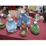 Royal Doulton Figurines, 'Fragrance' HN2334, 'A Child from Williamsburg' HN2154, 'Belle' HN2340, '