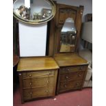 A XX Century Oak Three Piece Bedroom Suite, single door wardrobe, dressing table, and a chest of