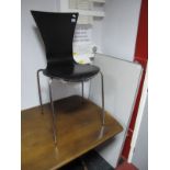 A 1960's Bentwood and Chrome Single Chair, a later folding table. (2)