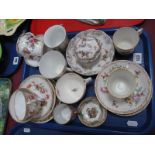 Continental Meissen Style Cups and Saucers, with floral decoration, etc:- One Tray