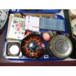 Scissors, needlework items, ashtrays, etc:- One Tray