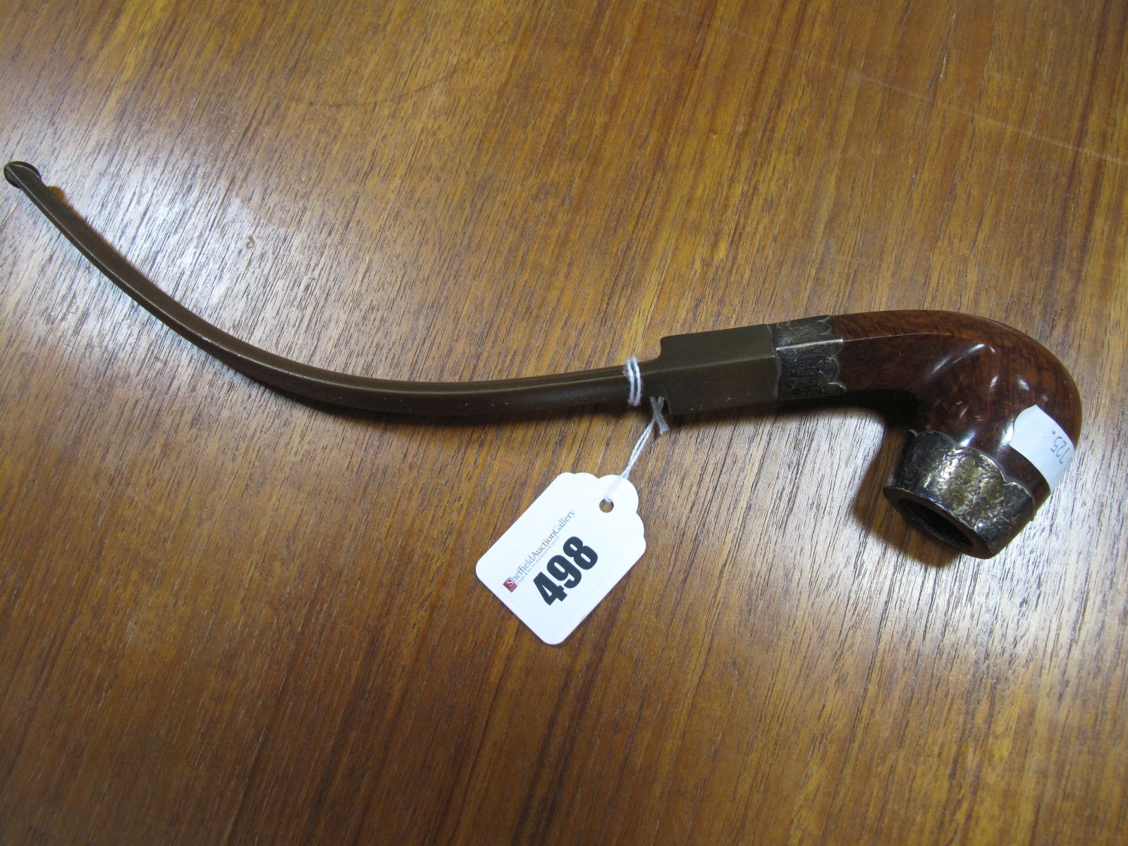 A Church Wardens Smokers Pipe, stamped WHC, FSM to silvered mounts.