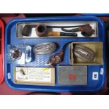 Clay and Other Pipes, table lighters, etc:- One Tray