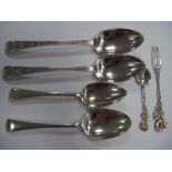 A Pair of Hallmarked Silver Old English Pattern Table Spoons, George Gray, London 1790, each with